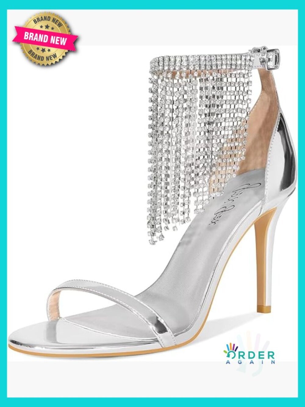 Rhinestone Fringe Stiletto Heel Sandals Sparkling Party Wedding Shoes